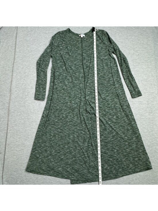 LuLaRoe Cardigan Sweater Duster Womens Size Small Heather Green Open Front Long - Picture 10 of 16